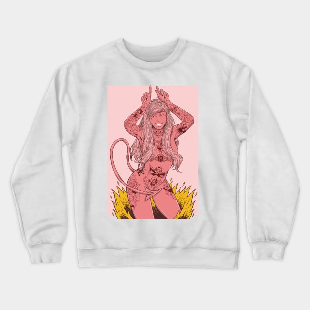 Inked Girl (red) Crewneck Sweatshirt by AndyAlvez